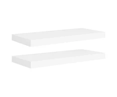 Pakabinamos lentynos, 2vnt., baltos, 60x23,5x3,8cm, MDF