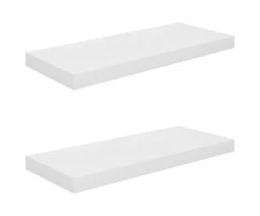 Pakabinamos lentynos, 2vnt., baltos, 60x23,5x3,8cm, MDF