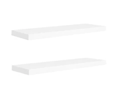 Pakabinamos lentynos, 2vnt., baltos, 80x23,5x3,8cm, MDF