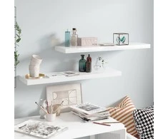 Pakabinamos lentynos, 2vnt., baltos, 90x23,5x3,8cm, MDF