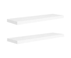 Pakabinamos lentynos, 2vnt., baltos, 90x23,5x3,8cm, MDF