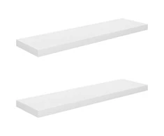 Pakabinamos lentynos, 2vnt., baltos, 90x23,5x3,8cm, MDF