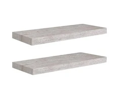 Pakabinamos lentynos, 2vnt., betono pilkos, 60x23,5x3,8cm, MDF