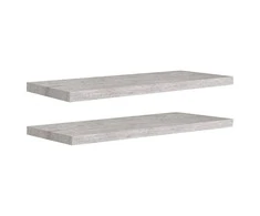 Pakabinamos lentynos, 2vnt., betono pilkos, 80x23,5x3,8cm, MDF