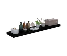 Pakabinamos lentynos, 2vnt., juodos, 120x23,5x3,8cm, MDF