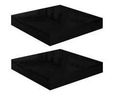 Pakabinamos lentynos, 2vnt., juodos, 23x23,5x3,8cm, MDF
