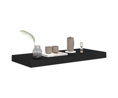 Pakabinamos lentynos, 2vnt., juodos, 60x23,5x3,8cm, MDF