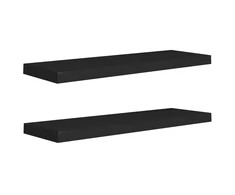 Pakabinamos lentynos, 2vnt., juodos, 80x23,5x3,8cm, MDF