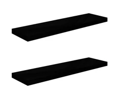 Pakabinamos lentynos, 2vnt., juodos, 90x23,5x3,8cm, MDF