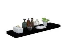 Pakabinamos lentynos, 2vnt., juodos, 90x23,5x3,8cm, MDF