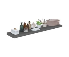 Pakabinamos lentynos, 2vnt., pilkos, 120x23,5x3,8cm, MDF