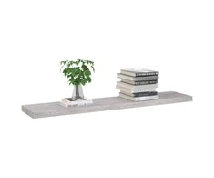 Pakabinamos lentynos, 2vnt., pilkos, 120x23,5x3,8cm, MDF