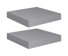 Pakabinamos lentynos, 2vnt., pilkos, 23x23,5x3,8cm, MDF