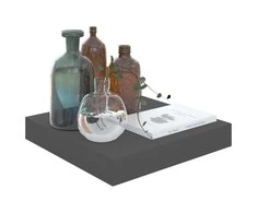 Pakabinamos lentynos, 2vnt., pilkos, 23x23,5x3,8cm, MDF
