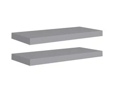 Pakabinamos lentynos, 2vnt., pilkos, 60x23,5x3,8cm, MDF