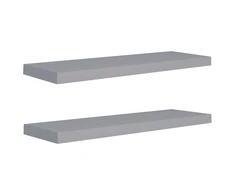 Pakabinamos lentynos, 2vnt., pilkos, 80x23,5x3,8cm, MDF