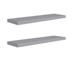 Pakabinamos lentynos, 2vnt., pilkos, 90x23,5x3,8cm, MDF