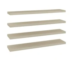 Pakabinamos lentynos, 4vnt., ąžuolo, 120x23,5x3,8cm, MDF