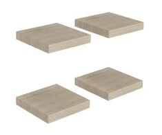 Pakabinamos lentynos, 4vnt., ąžuolo, 23x23,5x3,8cm, MDF