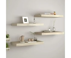 Pakabinamos lentynos, 4vnt., ąžuolo, 60x23,5x3,8cm, MDF