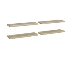Pakabinamos lentynos, 4vnt., ąžuolo, 80x23,5x3,8cm, MDF