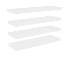 Pakabinamos lentynos, 4vnt., ąžuolo/baltos, 80x23,5x3,8cm, MDF