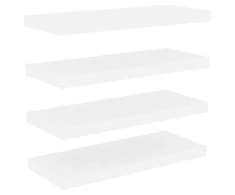 Pakabinamos lentynos, 4vnt., ąžuolo/baltos, 60x23,5x3,8cm, MDF