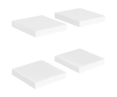 Pakabinamos lentynos, 4vnt., baltos, 23x23,5x3,8cm, MDF