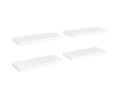 Pakabinamos lentynos, 4vnt., baltos, 60x23,5x3,8cm, MDF