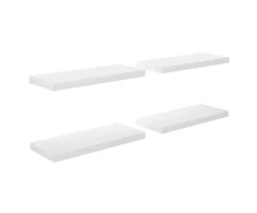 Pakabinamos lentynos, 4vnt., baltos, 60x23,5x3,8cm, MDF
