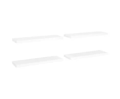 Pakabinamos lentynos, 4vnt., baltos, 80x23,5x3,8cm, MDF