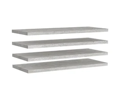 Pakabinamos lentynos, 4vnt., betono pilkos, 90x23,5x3,8cm, MDF