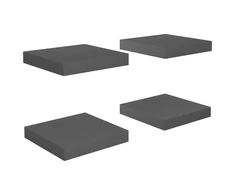 Pakabinamos lentynos, 4vnt., pilkos, 23x23,5x3,8cm, MDF