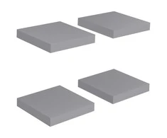 Pakabinamos lentynos, 4vnt., pilkos, 23x23,5x3,8cm, MDF