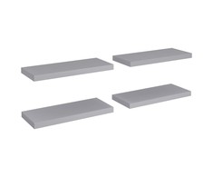 Pakabinamos lentynos, 4vnt., pilkos, 60x23,5x3,8cm, MDF
