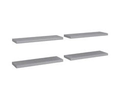 Pakabinamos lentynos, 4vnt., pilkos, 80x23,5x3,8cm, MDF