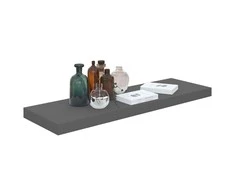 Pakabinamos lentynos, 4vnt., pilkos, 80x23,5x3,8cm, MDF