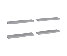 Pakabinamos lentynos, 4vnt., pilkos, 90x23,5x3,8cm, MDF