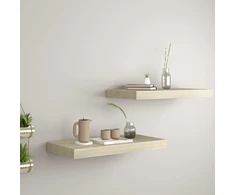 Pakabinamos sieninės lentynos, 2vnt., ąžuolo, 50x23x3,8cm, MDF