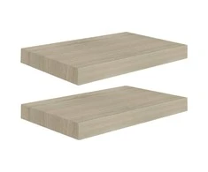 Pakabinamos sieninės lentynos, 2vnt., ąžuolo, 40x23x3,8cm, MDF