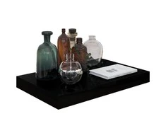 Pakabinamos sieninės lentynos, 2vnt., juodos, 40x23x3,8cm, MDF