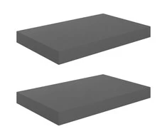 Pakabinamos sieninės lentynos, 2vnt., pilkos, 40x23x3,8cm, MDF
