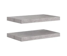 Pakabinamos sieninės lentynos, 2vnt., pilkos, 50x23x3,8cm, MDF