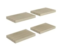 Pakabinamos sieninės lentynos, 4vnt., ąžuolo, 40x23x3,8cm, MDF