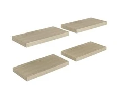 Pakabinamos sieninės lentynos, 4vnt., ąžuolo, 50x23x3,8cm, MDF