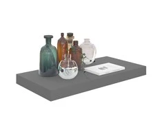 Pakabinamos sieninės lentynos, 4vnt., pilkos, 50x23x3,8cm, MDF