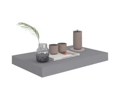 Pakabinamos sieninės lentynos, 4vnt., pilkos, 40x23x3,8cm, MDF