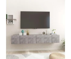 TV staliukas Pakabinamos televizoriaus spintelės, 3vnt., pilkos, 60x30x30cm