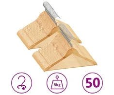 Pakabų rinkinys, 50vnt., kietmedis, neslystančios
