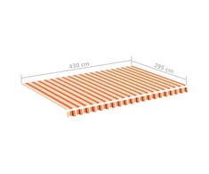 Pakaitinis audinys markizei, geltonos ir baltos spalvos, 4,5x3m